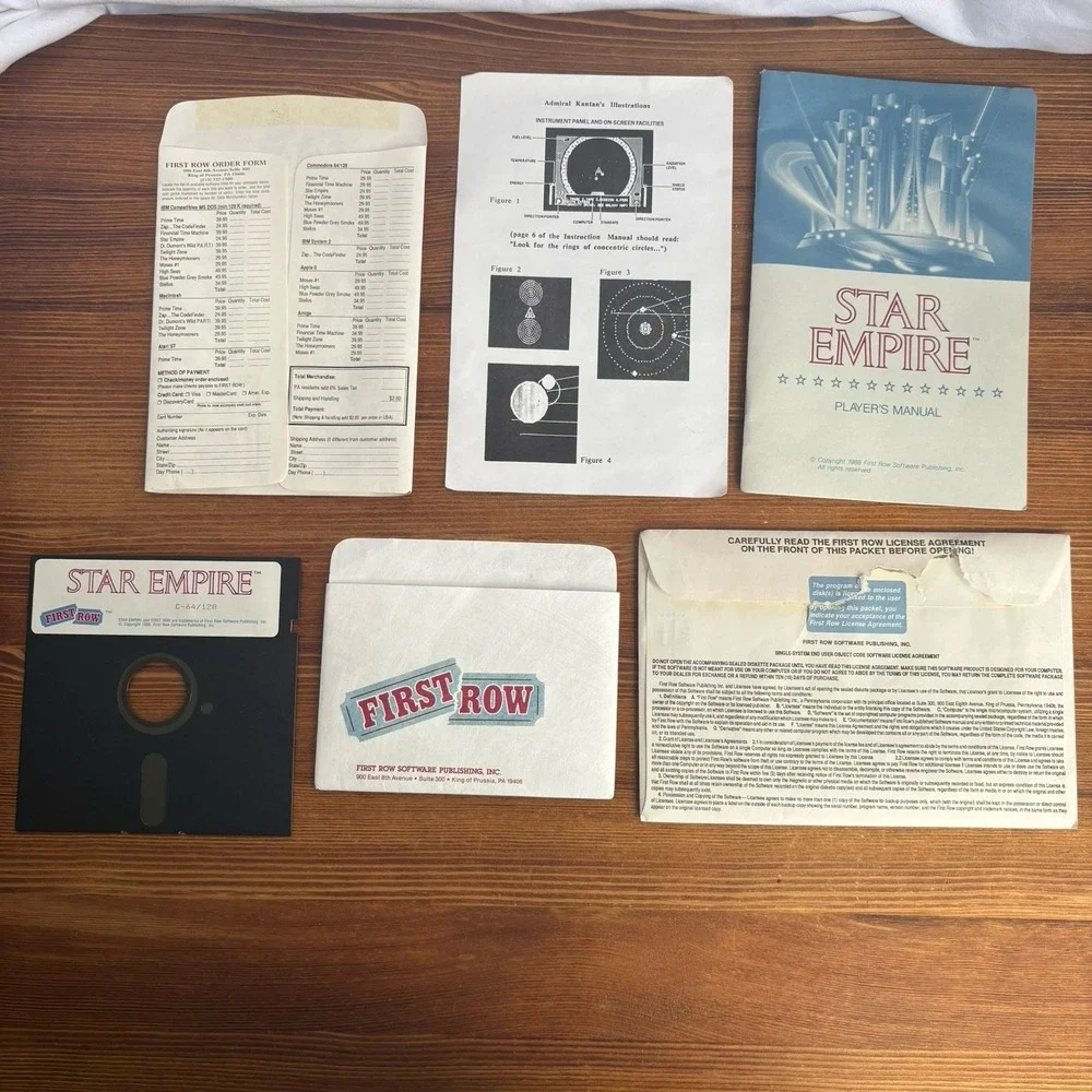 Vintage 1988 Star Empire IBM PC DOS 5.25 Floppy Disk Game Complete Untested